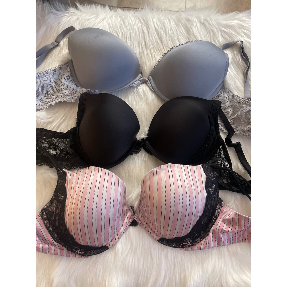 Victoria Secret 3 Bra Padded Wired Size 36D Used